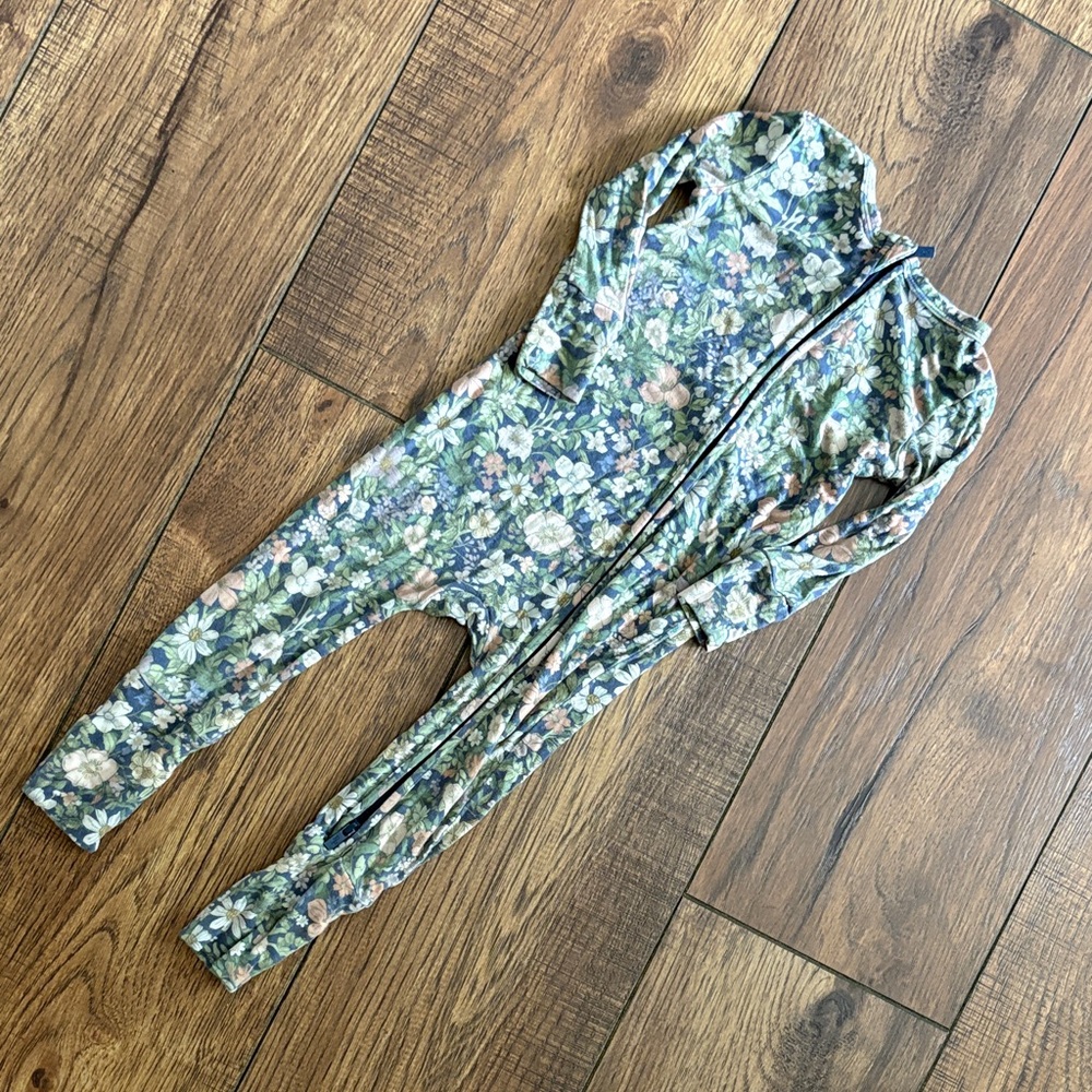 Posh Peanut Floral Convertible Zipper Pajamas 9-12 Months